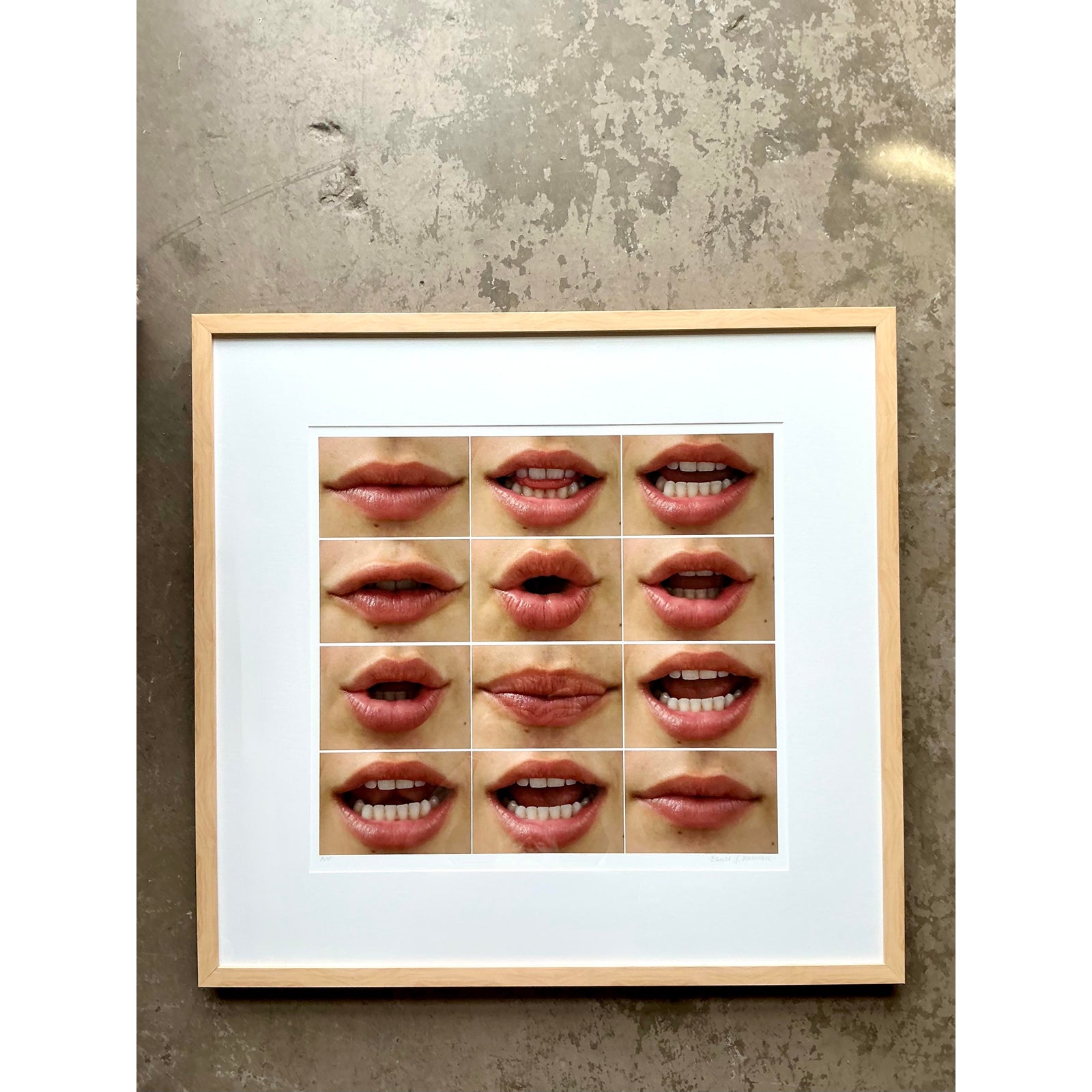Vintage Boho Signed Ap Photo of “I Love You” on Rag Bright Paper - Back view
