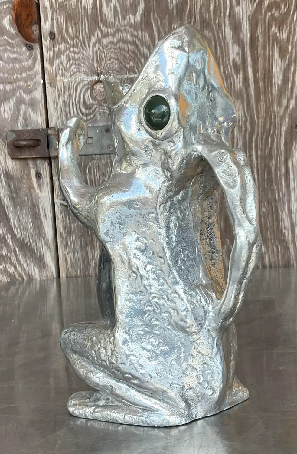 Vintage Boho Signed Arthur Court Frog Pitcher - Detail view