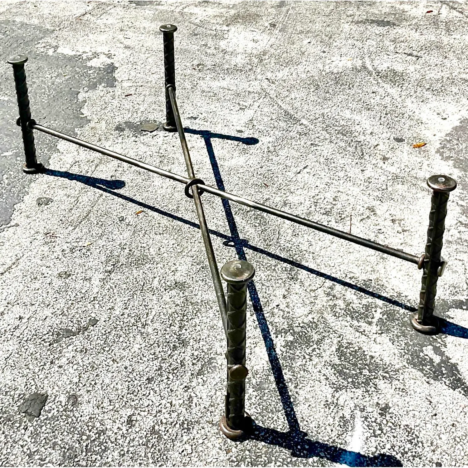 Vintage Boho Signed Ilana Goor Rebar Coffee Table - Top view