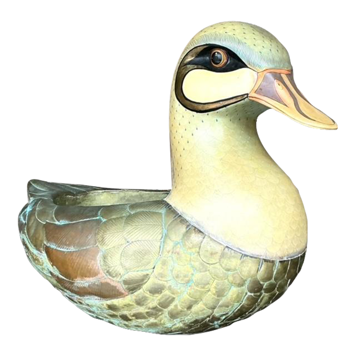 Vintage Boho Signed Sergio Bustamante Duck Planter - Detail view