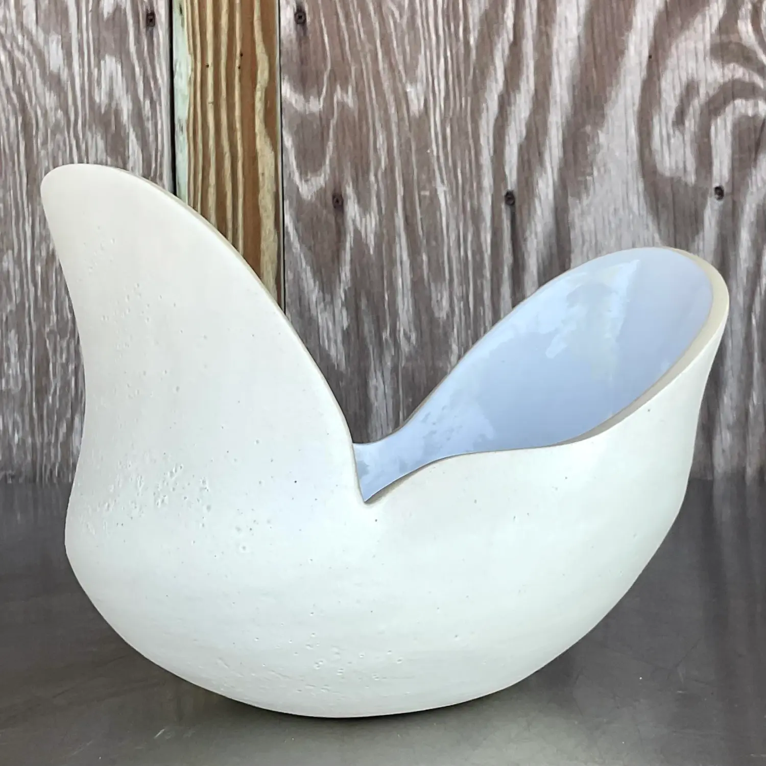 Vintage Boho Signed Slab Built Biomorphic Bowl - Detail view