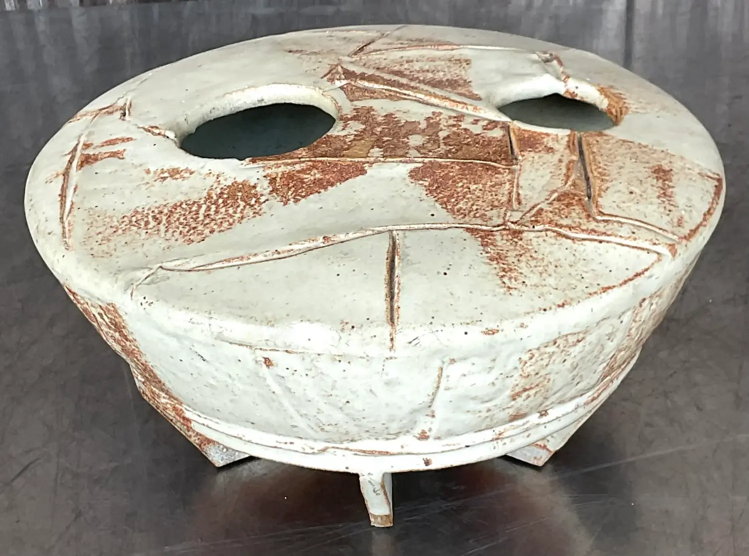 Vintage Boho Signed Studio Pottery Vase - Detail view