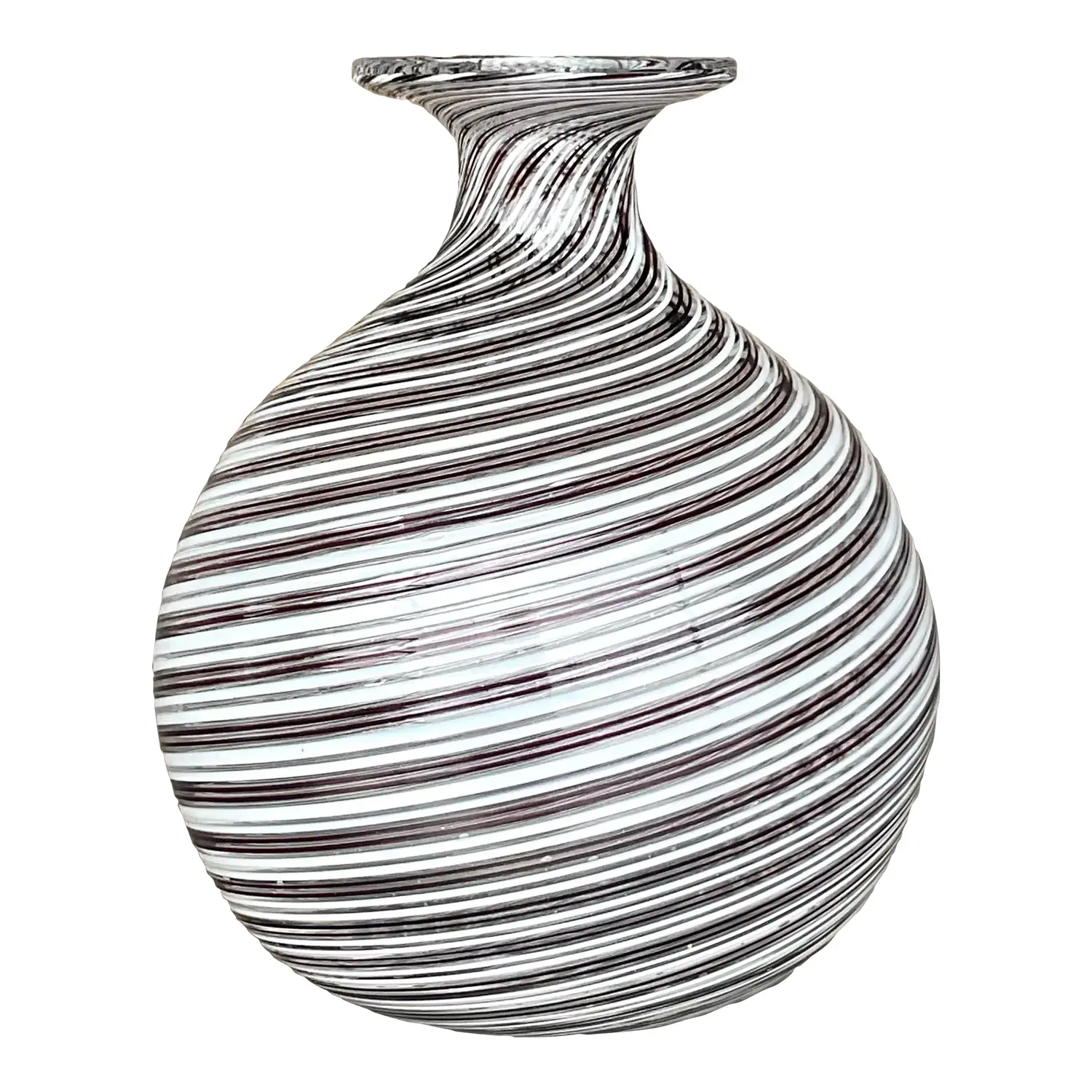 Vintage Boho Signed Swirl Art Glass Vase