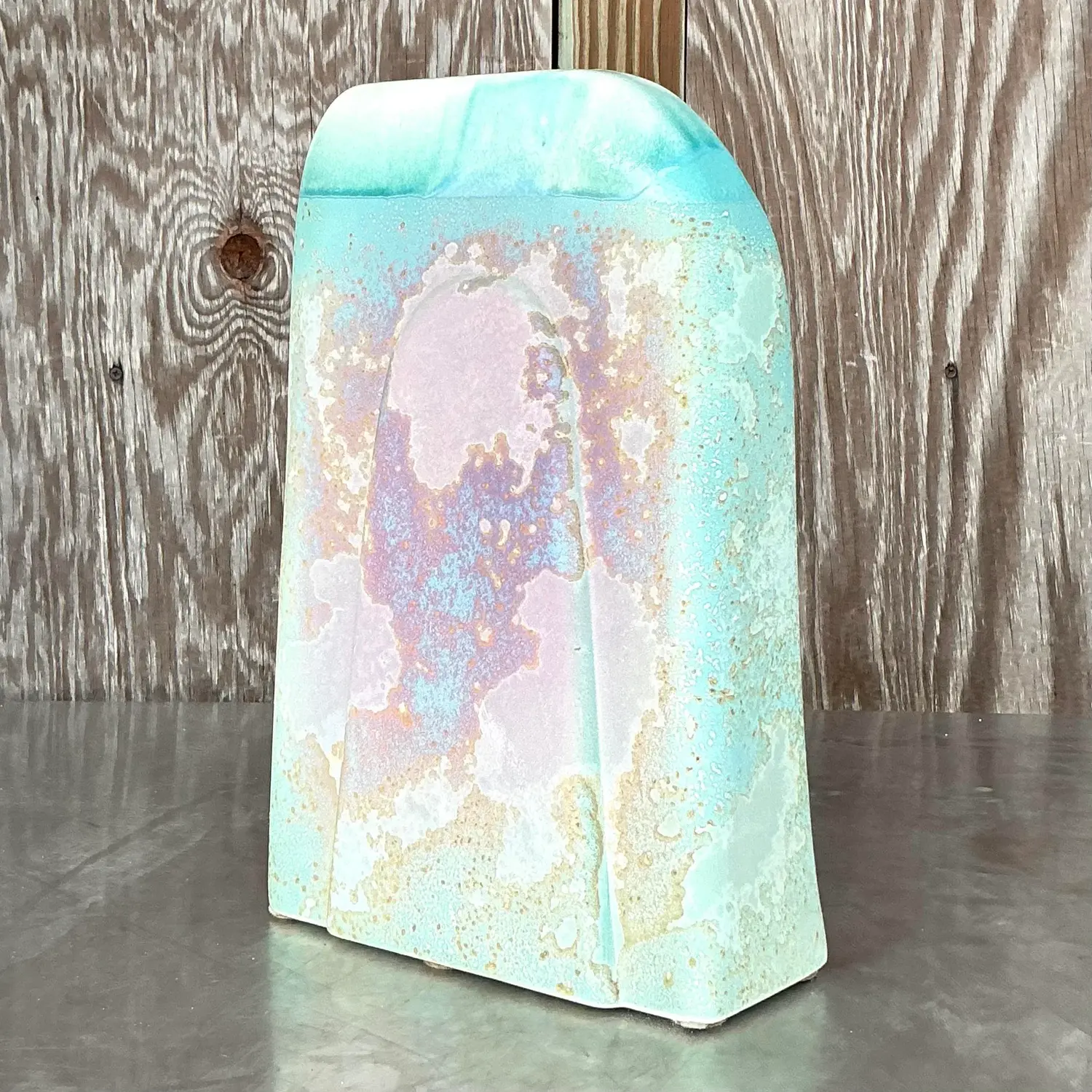 Vintage Boho Signed Tony Evans Vase - Back view