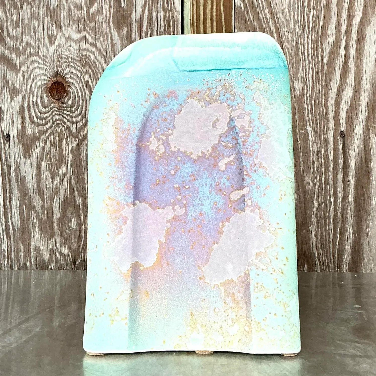 Vintage Boho Signed Tony Evans Vase - Side view