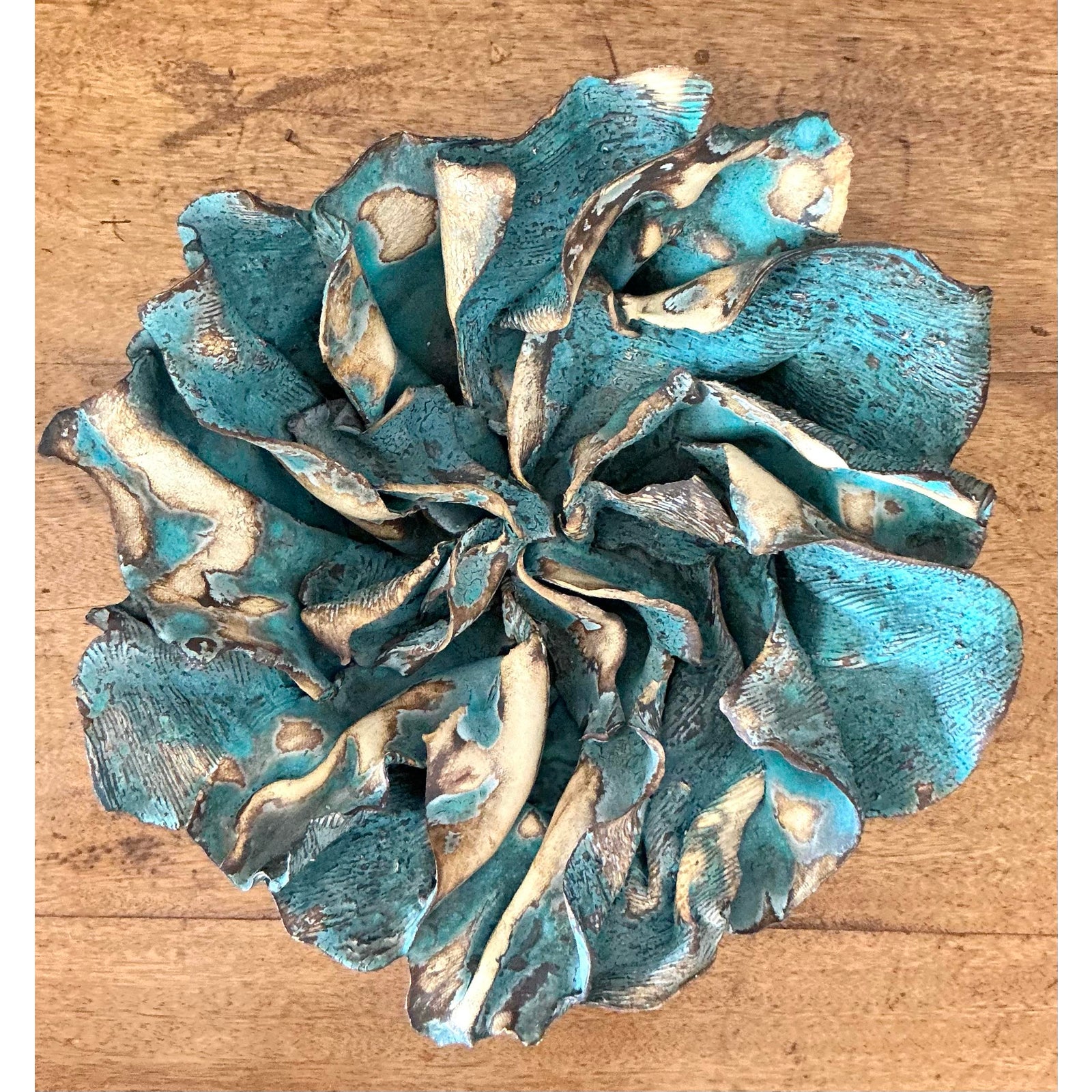 Vintage Boho Slab Built Studio Pottery Bowl - Back view