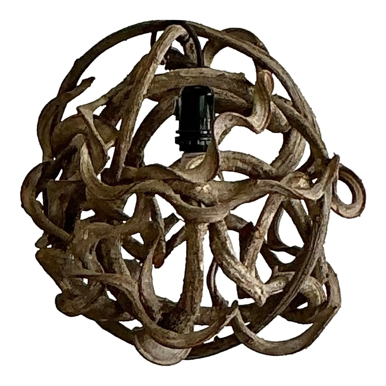 Vintage Boho Small Root Ball Lamp - Detail view