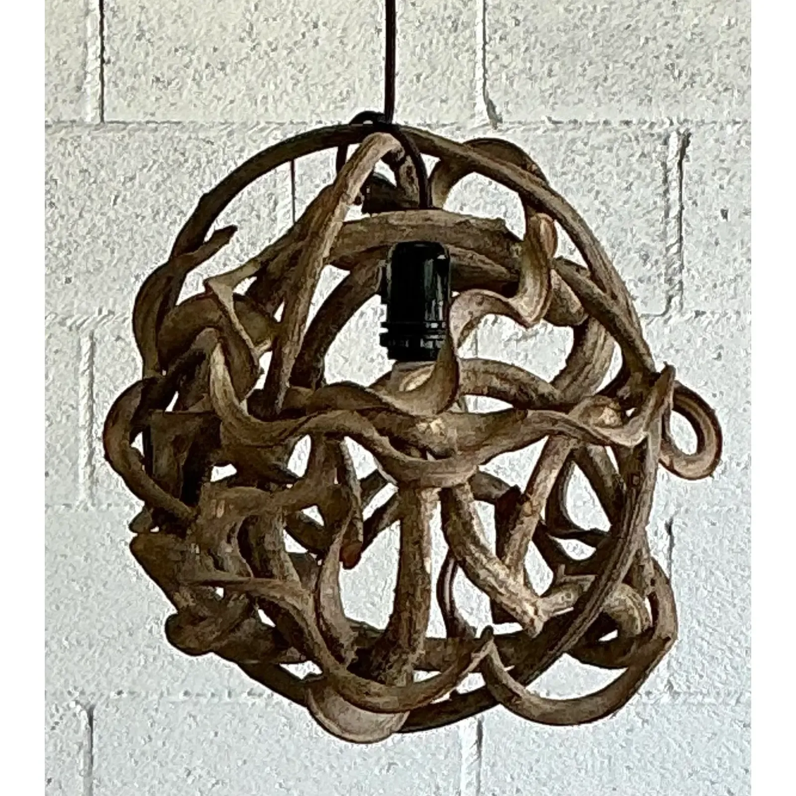 Vintage Boho Small Root Ball Lamp - Top view
