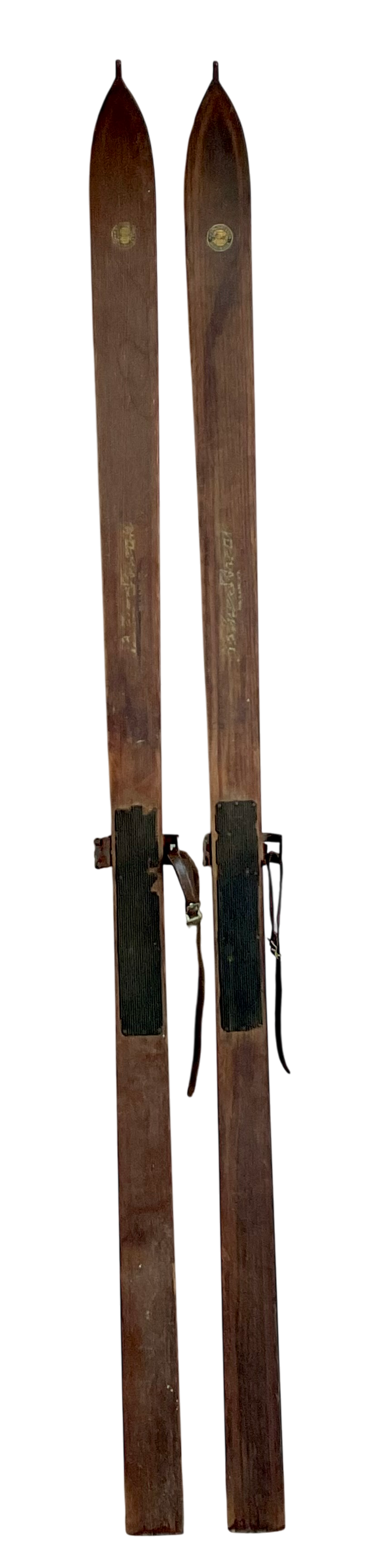 Vintage Boho Spaulding And Bros 1890s Wooden Skis - Set Of 2