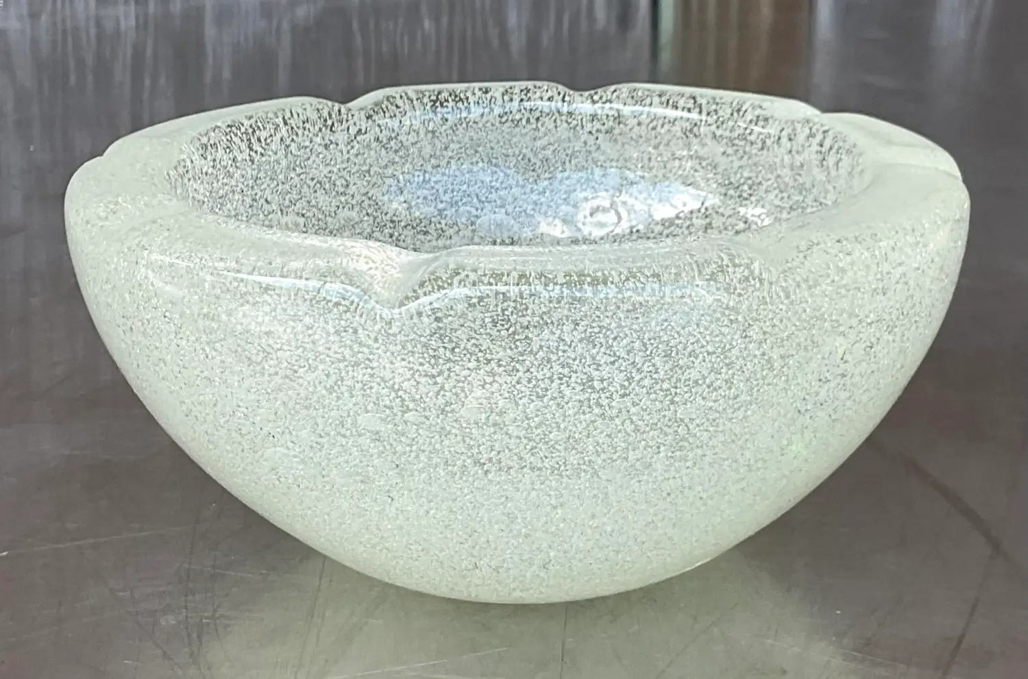 Vintage Boho Speckled Glass Bowl - Detail view