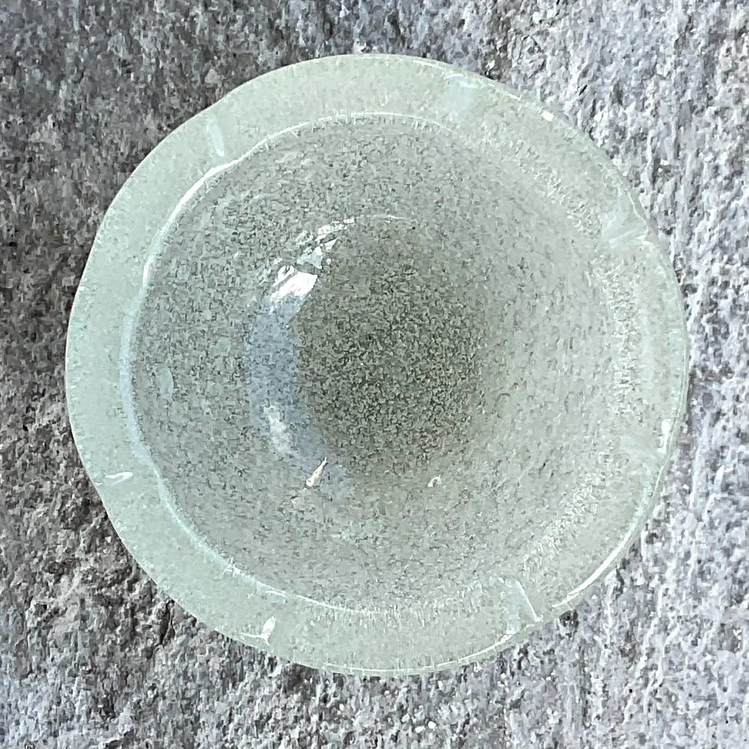 Vintage Boho Speckled Glass Bowl - Top view
