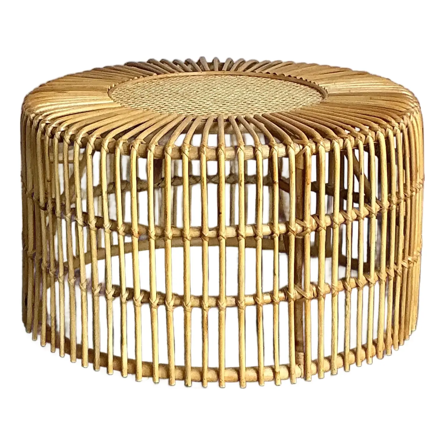 Vintage Boho Spike Rattan Coffee Table