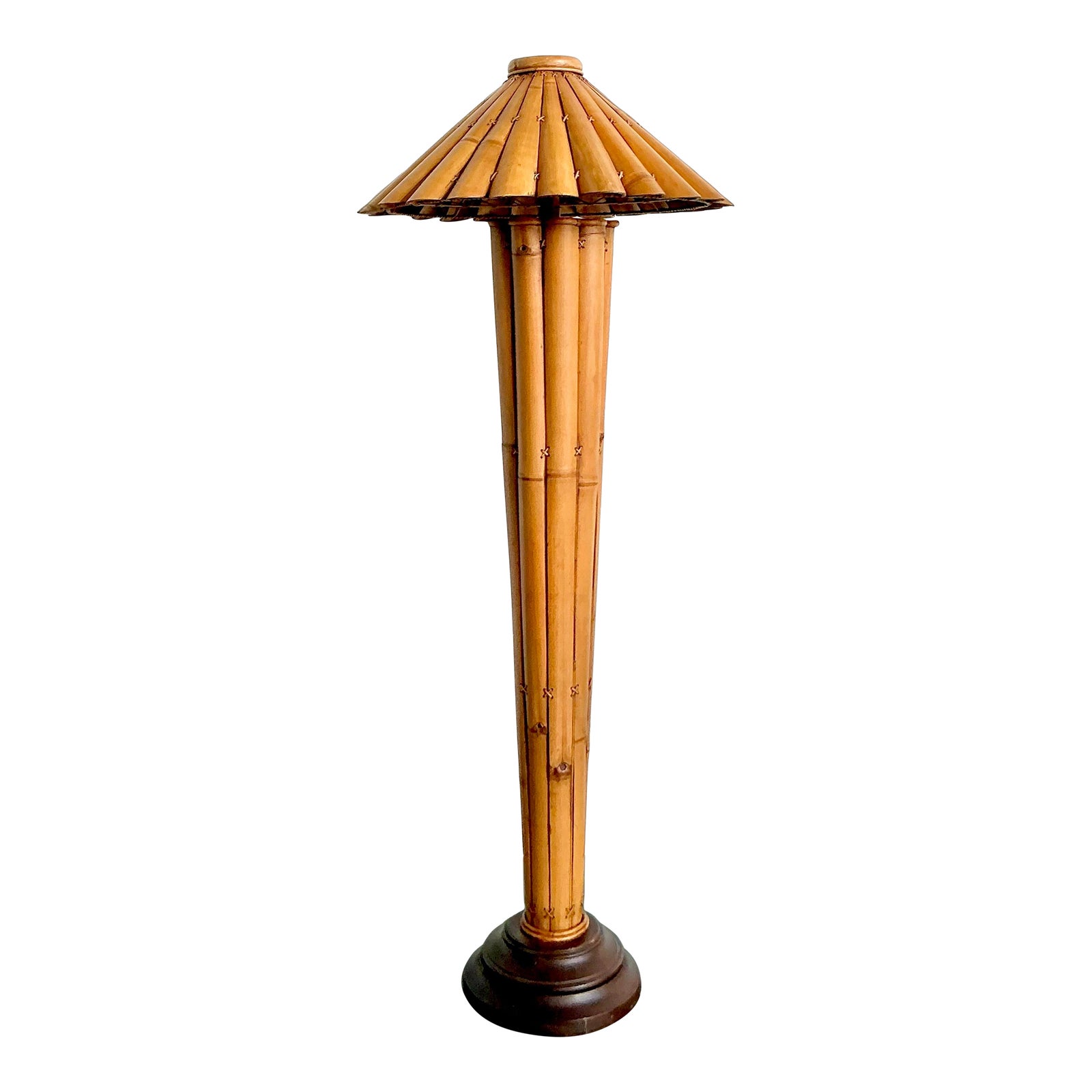 Vintage Boho Split Bamboo Floor Lamp