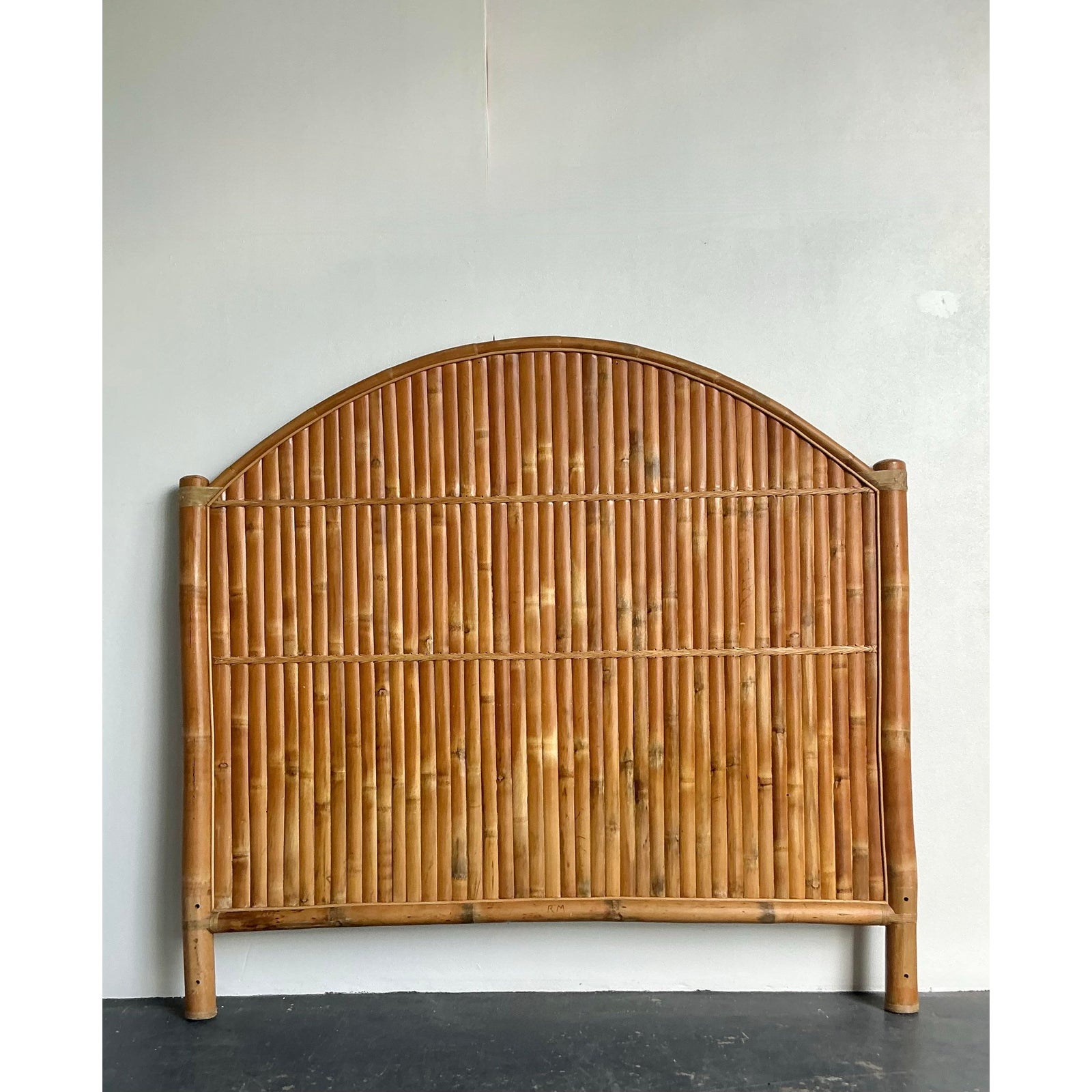Vintage Boho Split Bamboo King Headboard - Detail view