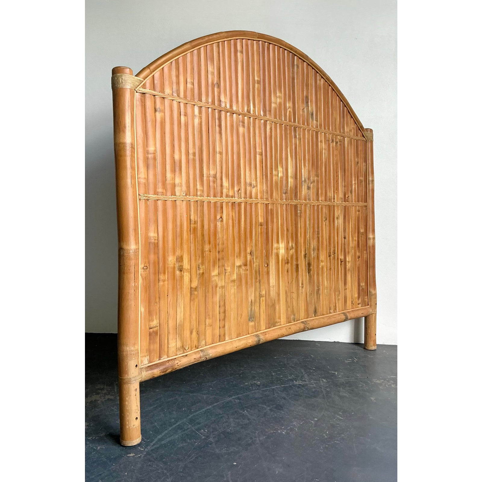 Vintage Boho Split Bamboo King Headboard - Top view