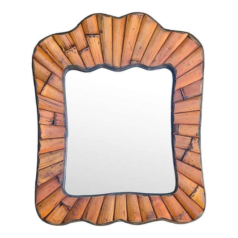 Vintage Boho Split Bamboo Mirror