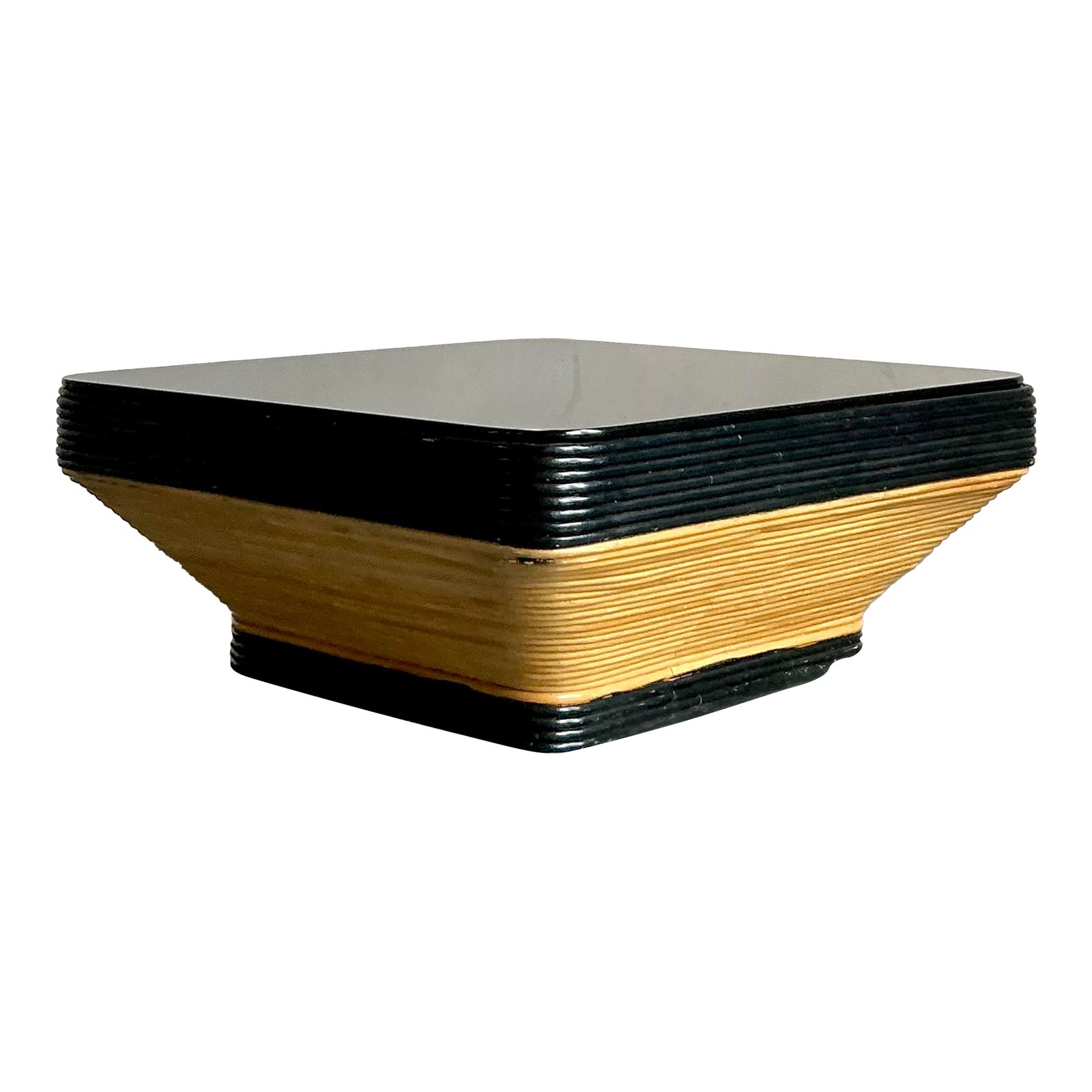 Vintage Boho Stacked Pencil Reed Coffee Table