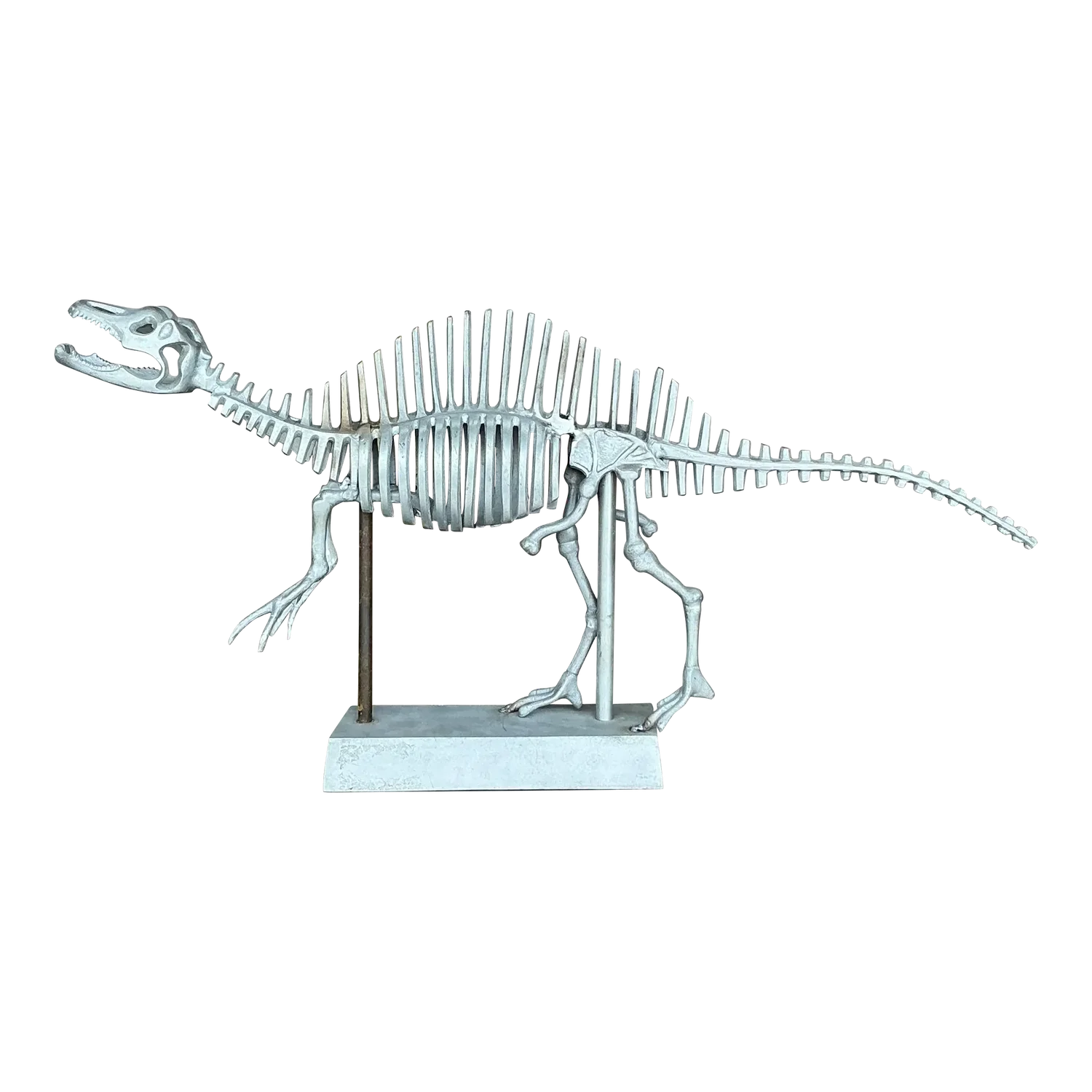 Vintage Boho Steel Dinosaur Model - Detail view