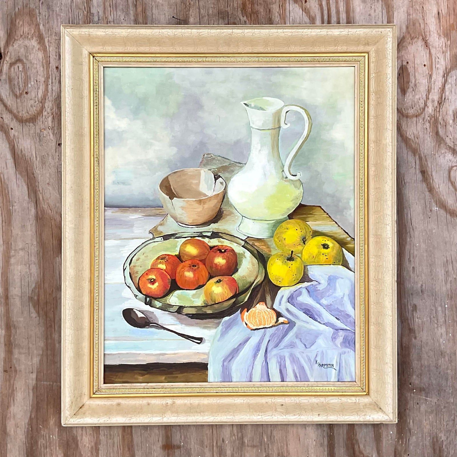 Vintage Boho Still Life Signed in Frame - Detail view
