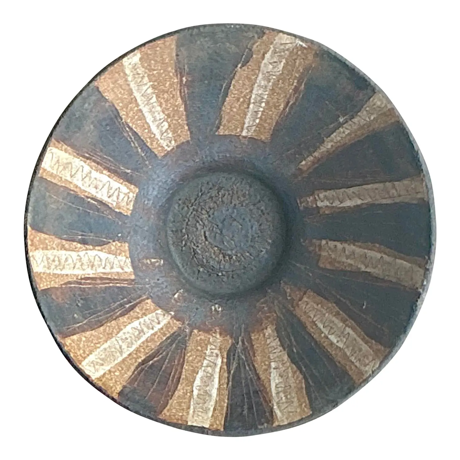 Vintage Boho Striped Studio Pottery Bowl