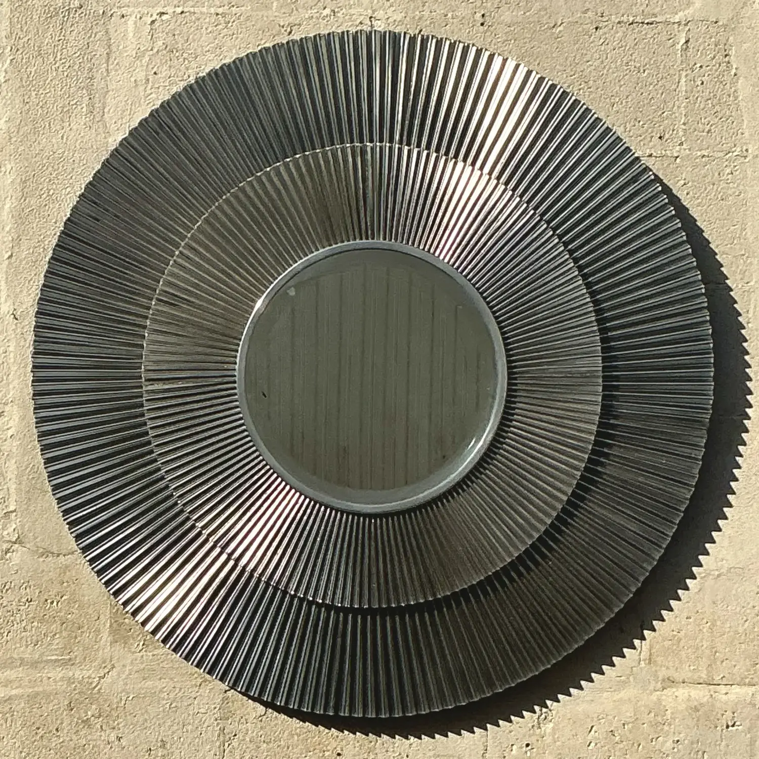 Vintage Boho Studio a Crimped Chrome Wall Mirror - Detail view