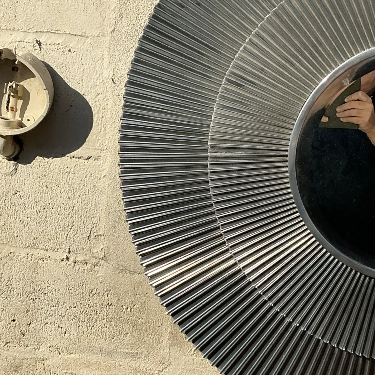 Vintage Boho Studio a Crimped Chrome Wall Mirror - Top view