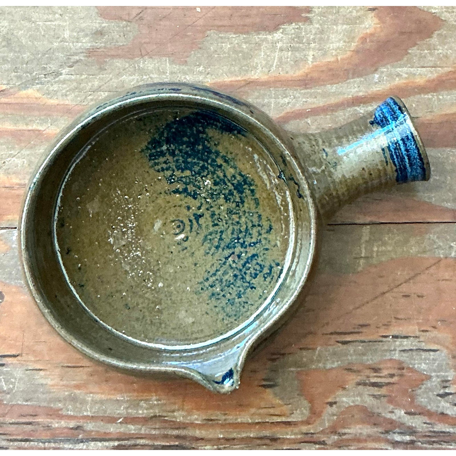 Vintage Boho Studio Pottery Bowl - Top view