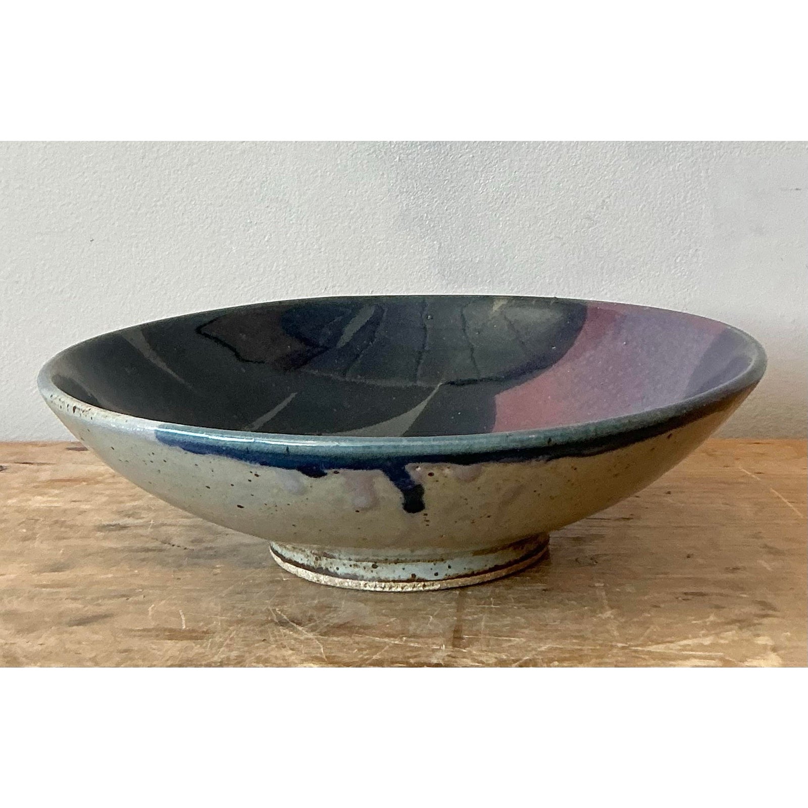 Vintage Boho Studio Pottery Bowl - Top view
