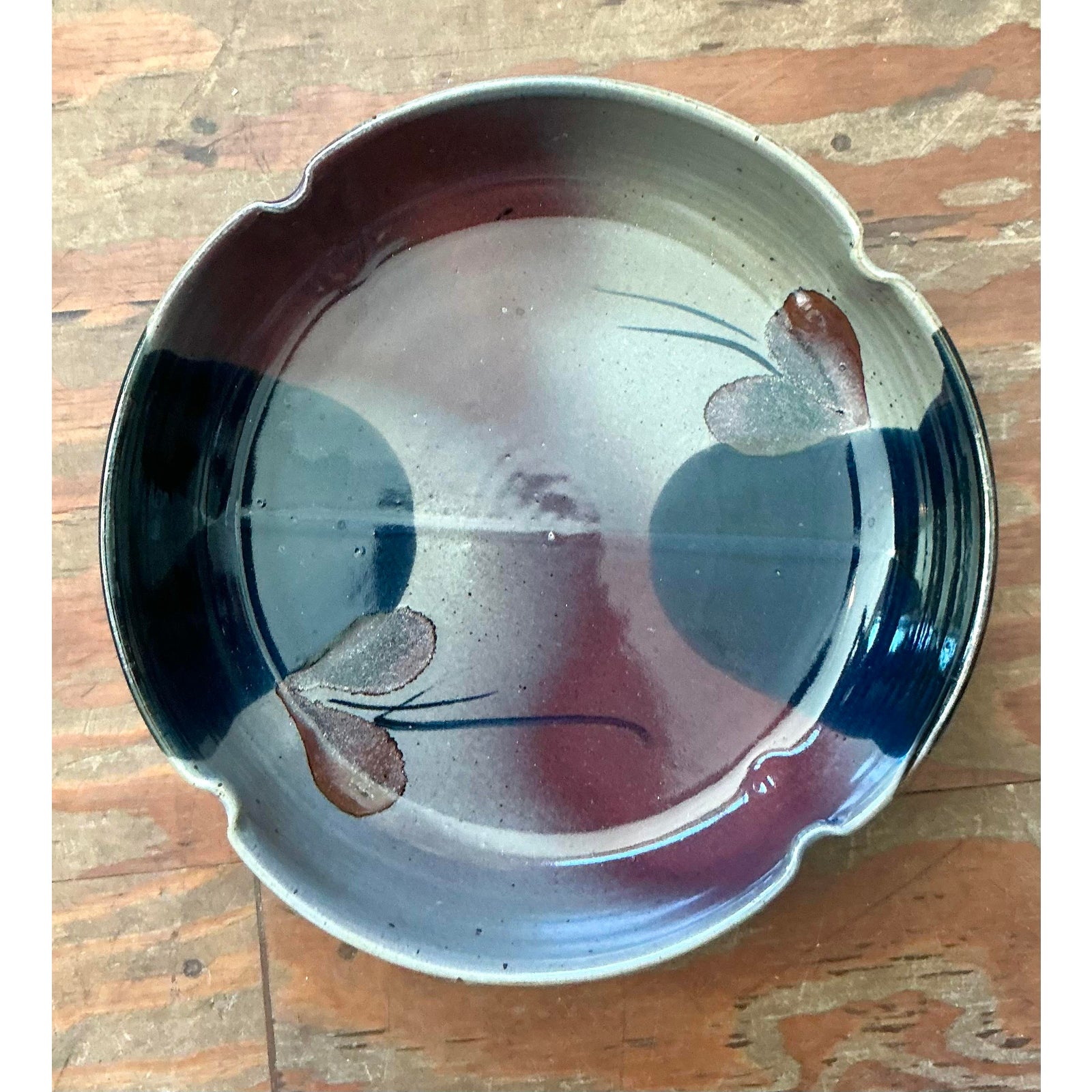 Vintage Boho Studio Pottery Bowl - Back view