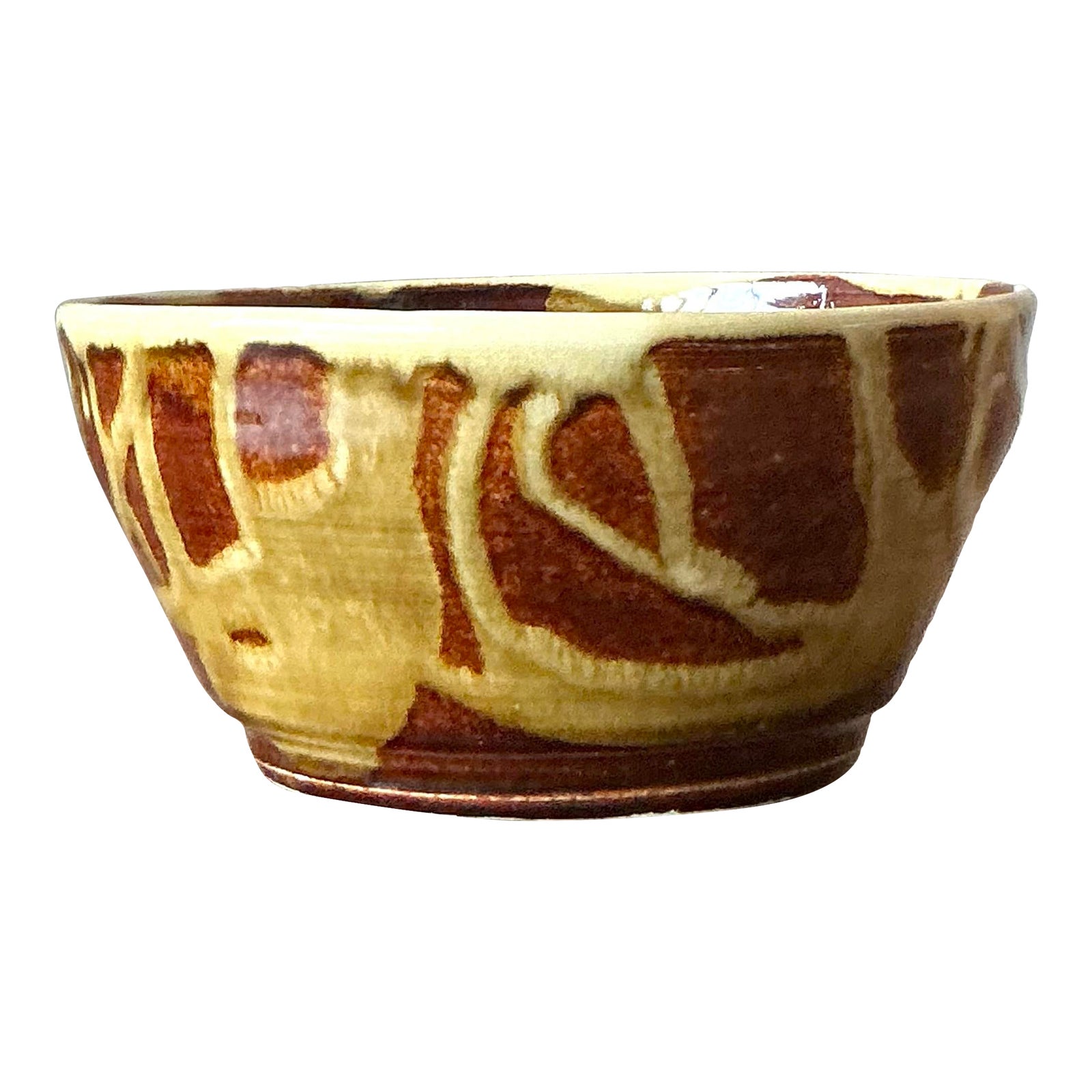 Vintage Boho Studio Pottery Bowl - Detail view