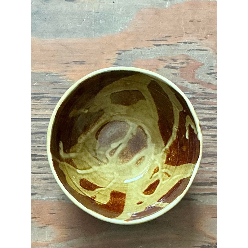 Vintage Boho Studio Pottery Bowl - Back view