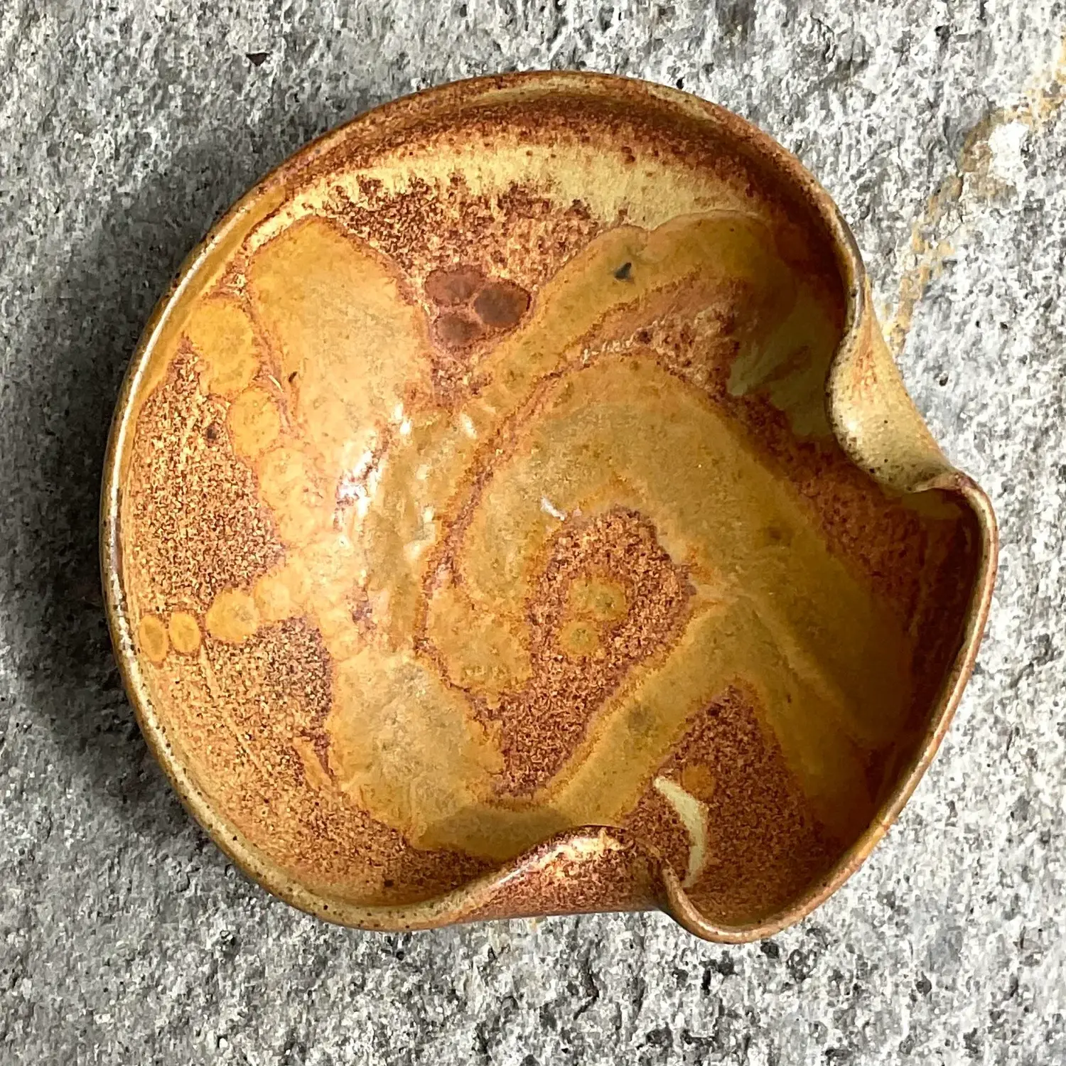 Vintage Boho Studio Pottery Bowl - Side view