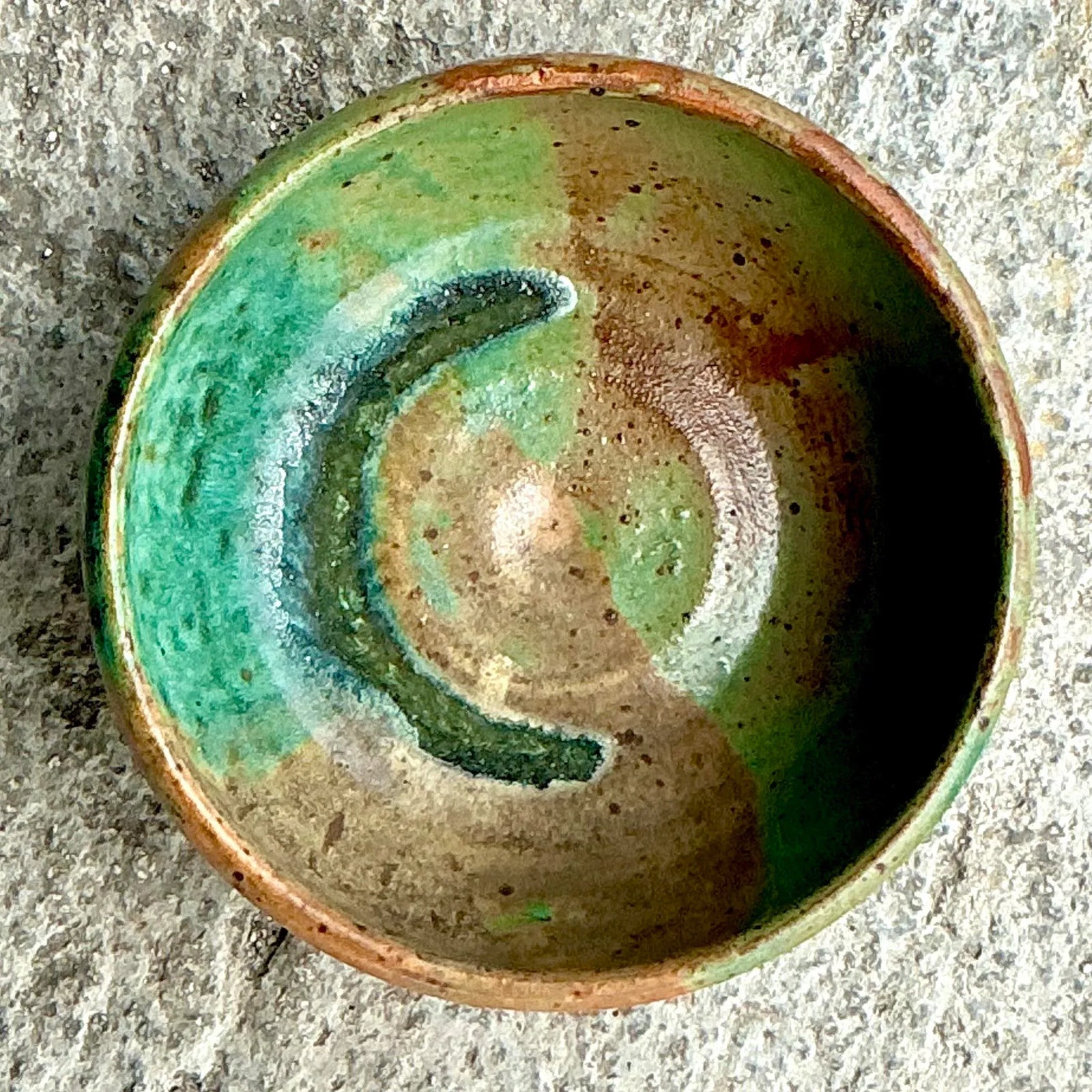 Vintage Boho Studio Pottery Bowl - Side view