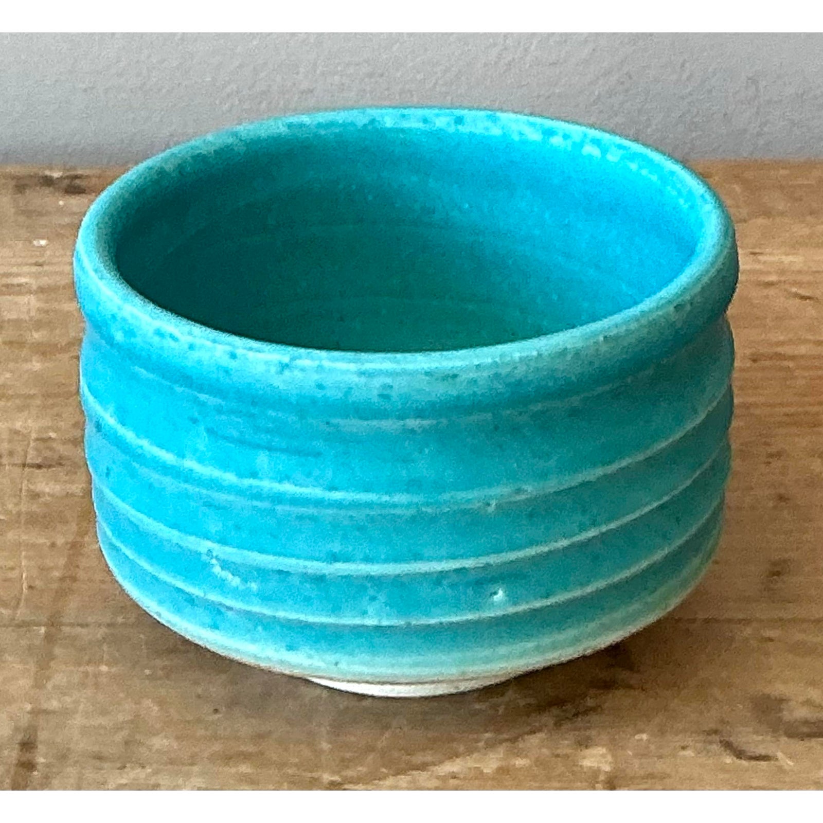 Vintage Boho Studio Pottery Bowl - Top view