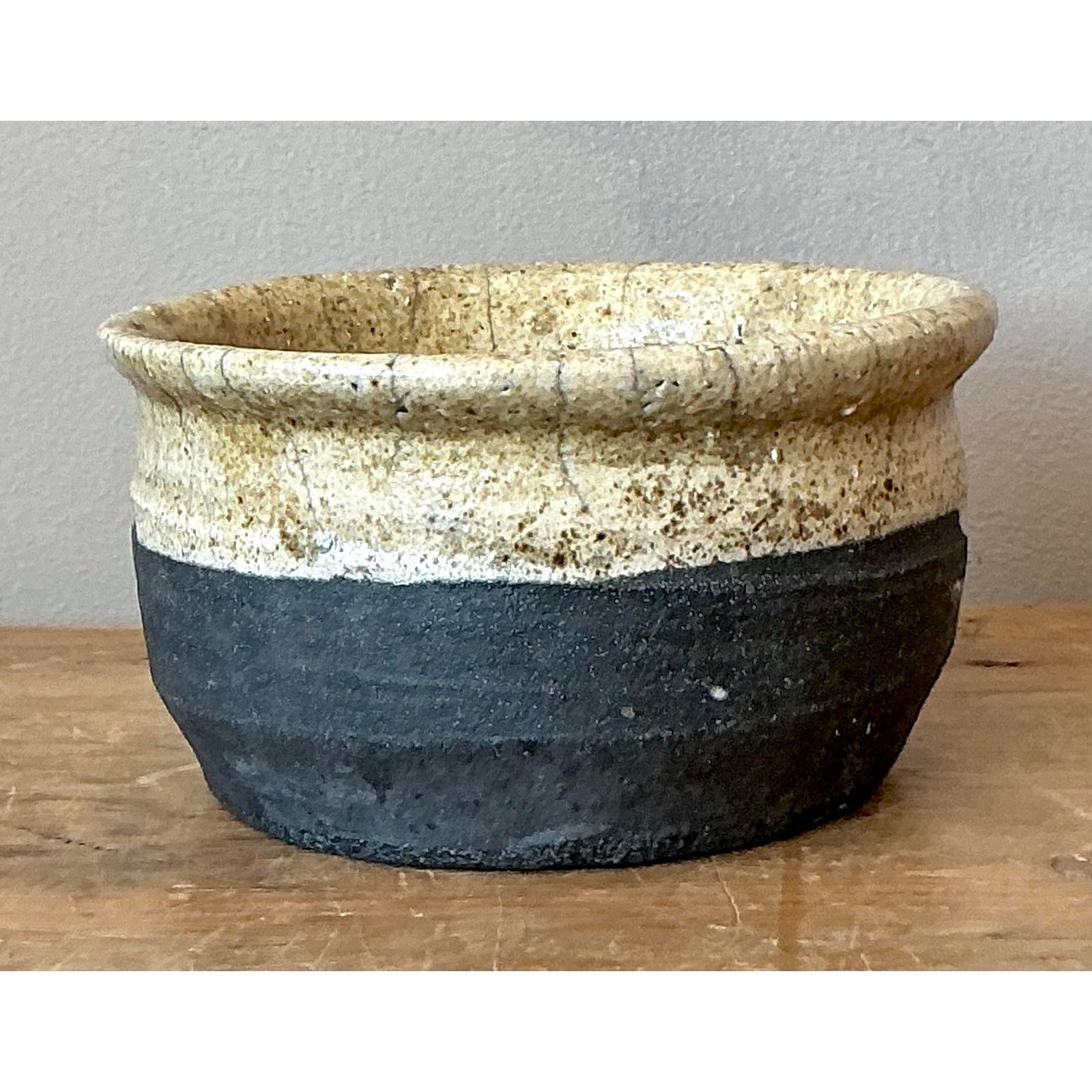 Vintage Boho Studio Pottery Bowl - Top view