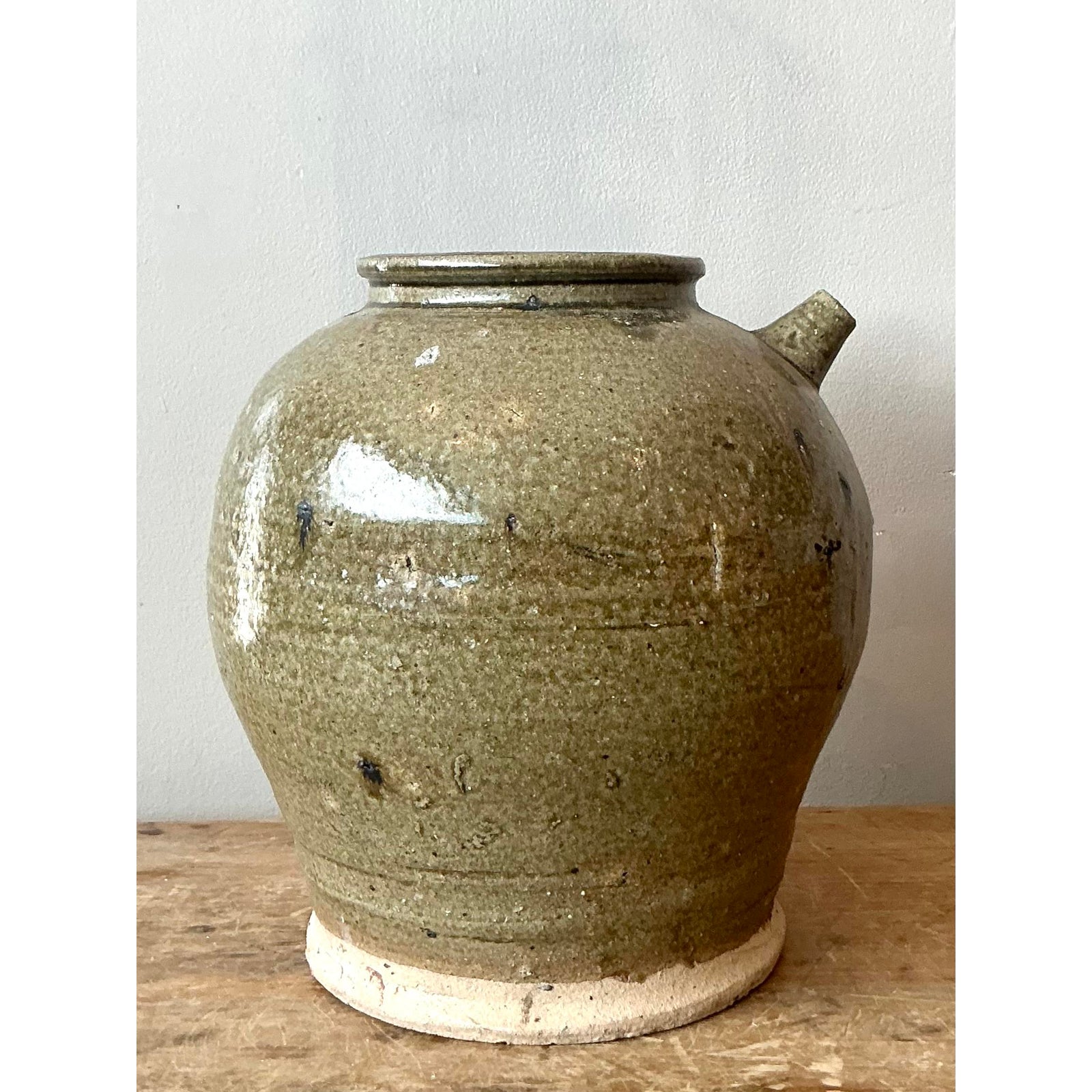 Vintage Boho Studio Pottery Jug - Detail view