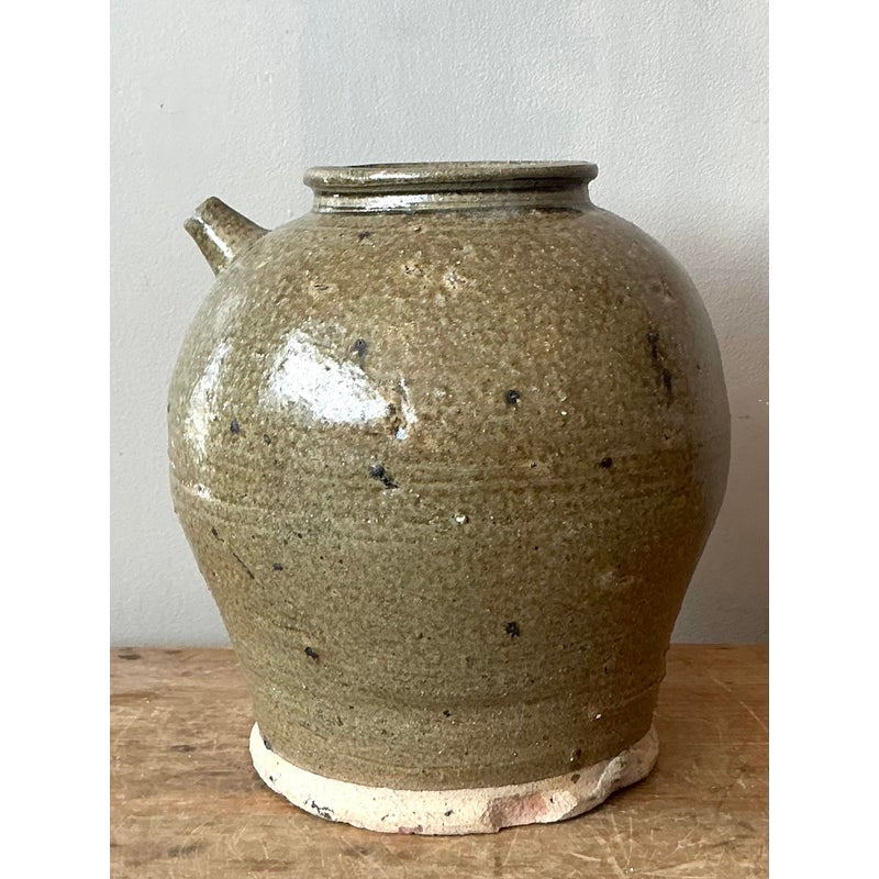 Vintage Boho Studio Pottery Jug - Side view