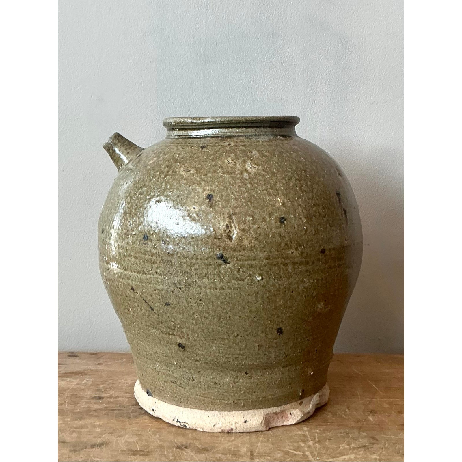 Vintage Boho Studio Pottery Jug - Back view