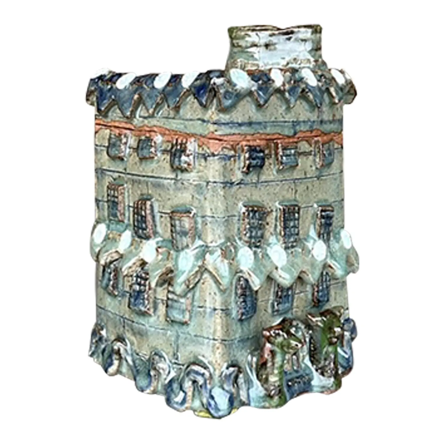 Vintage Boho Studio Pottery Lidded Jar