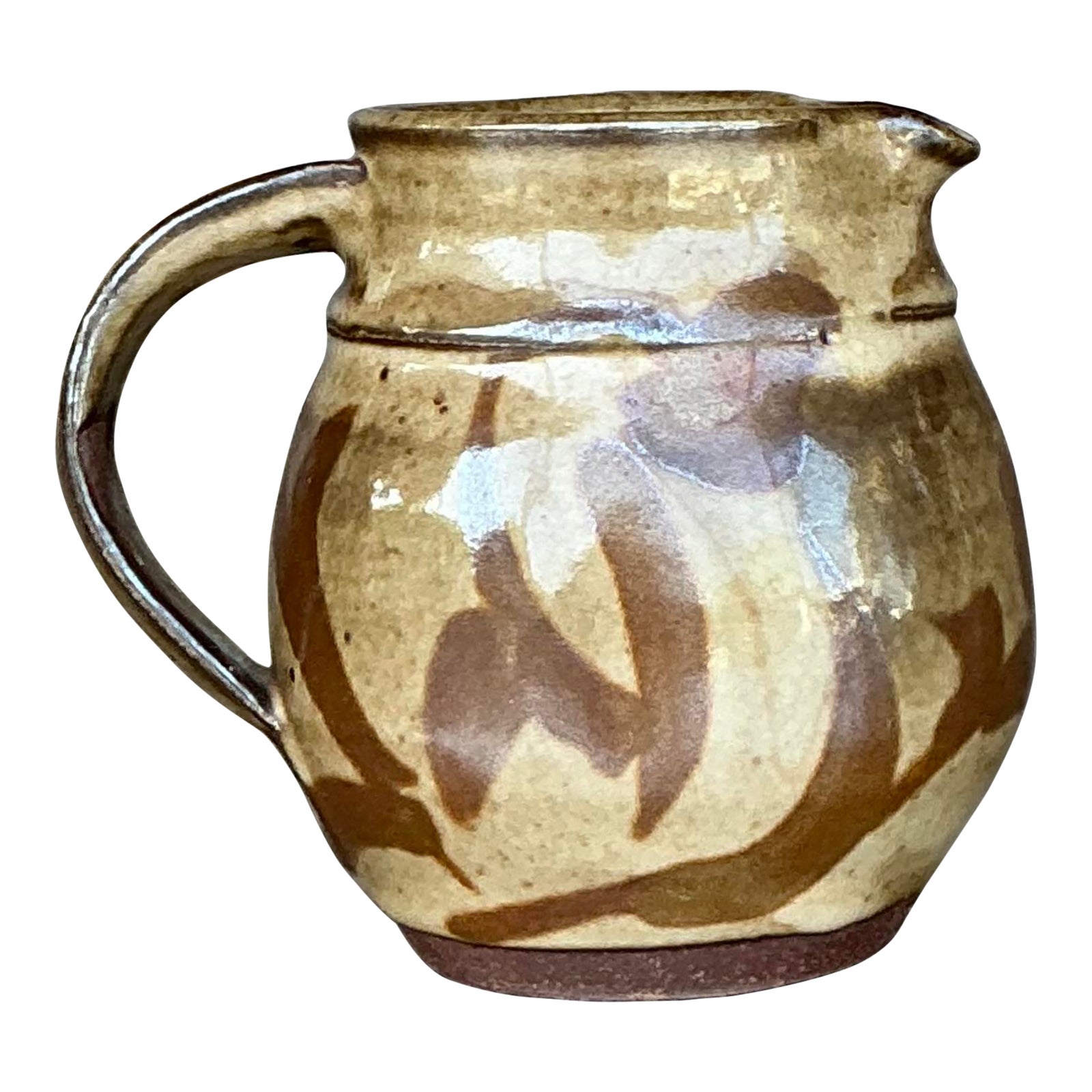 Vintage Boho Studio Pottery Pitcher - Detail view
