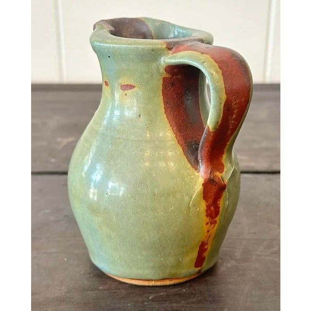 Vintage Boho Studio Pottery Pitcher - Side view