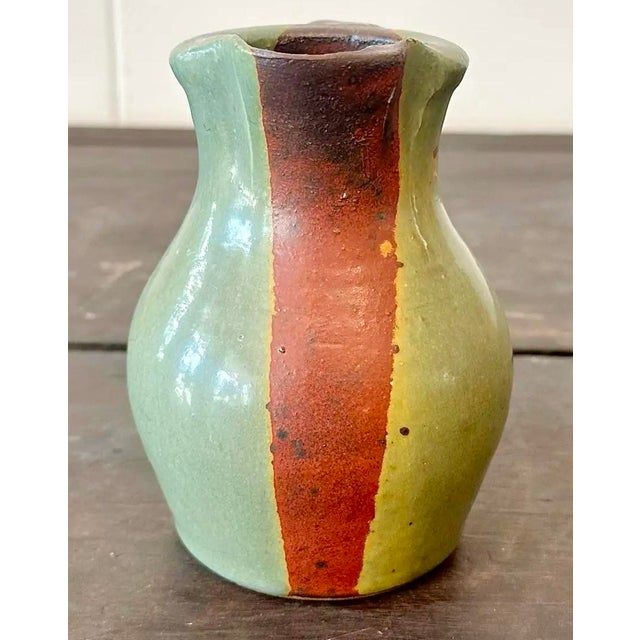Vintage Boho Studio Pottery Pitcher - Back view