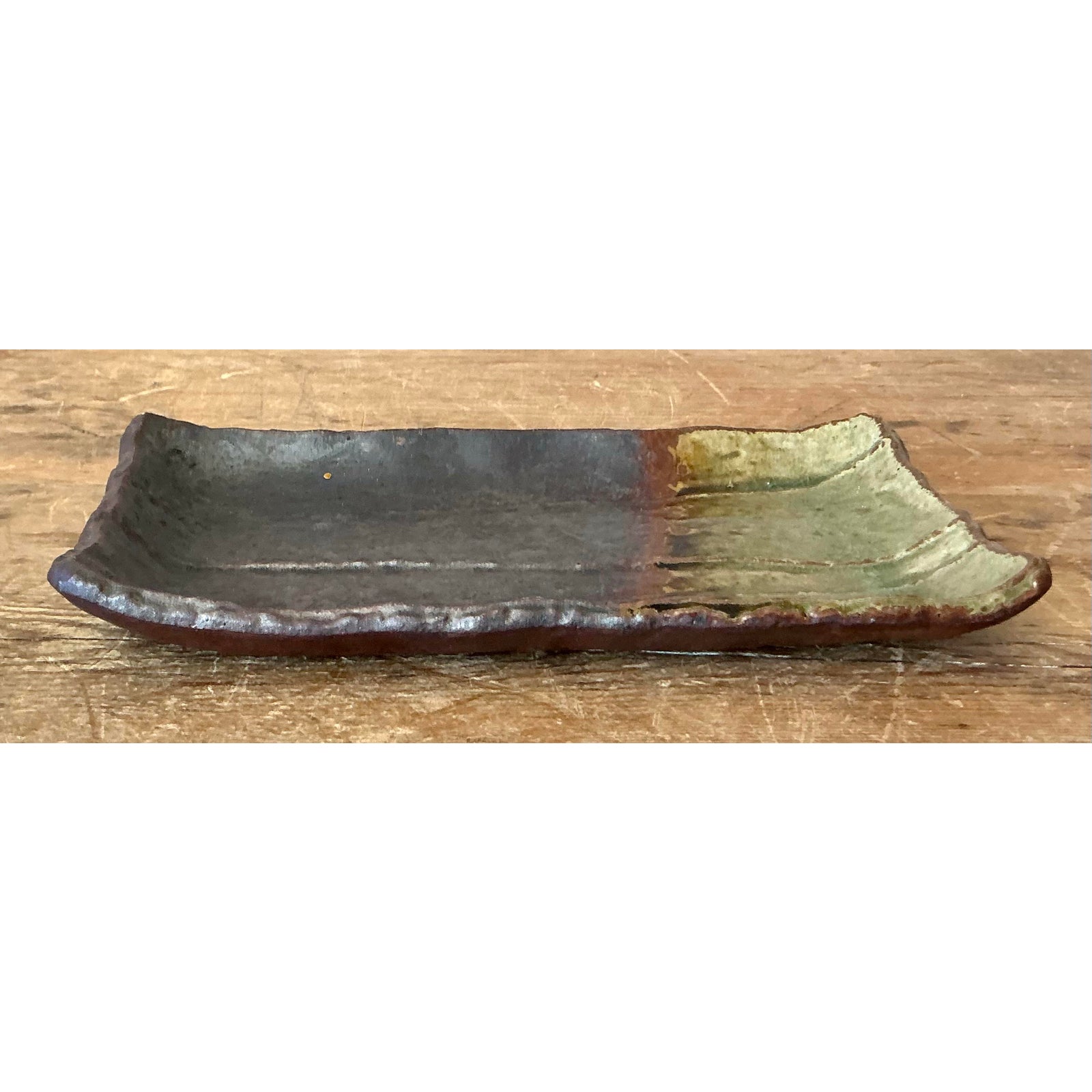 Vintage Boho Studio Pottery Platter - Top view