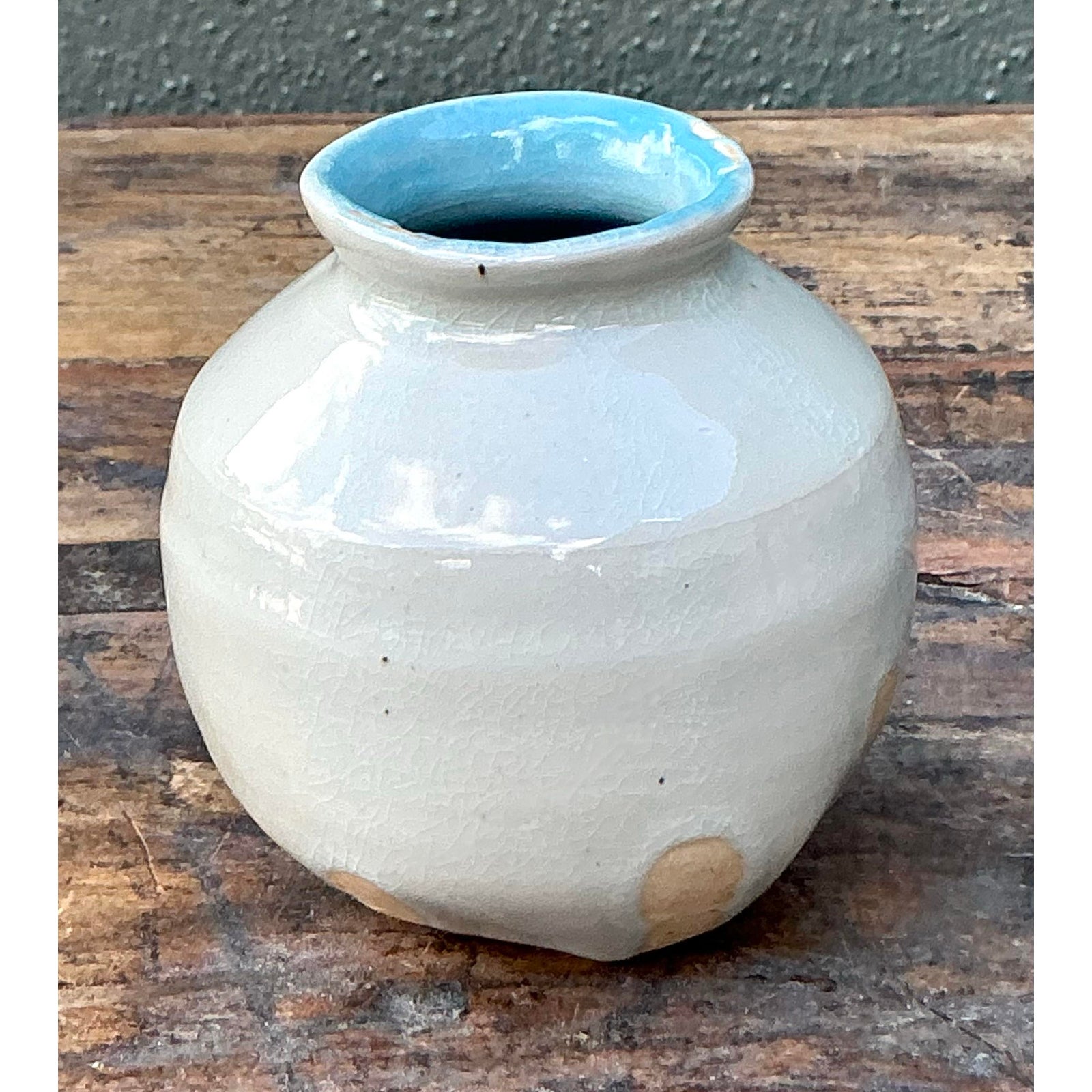 Vintage Boho Studio Pottery Small Vase - Detail view