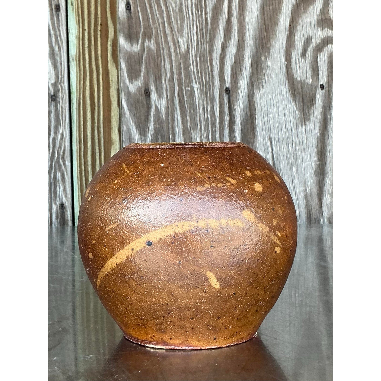 Vintage Boho Studio Pottery Vase - Side view
