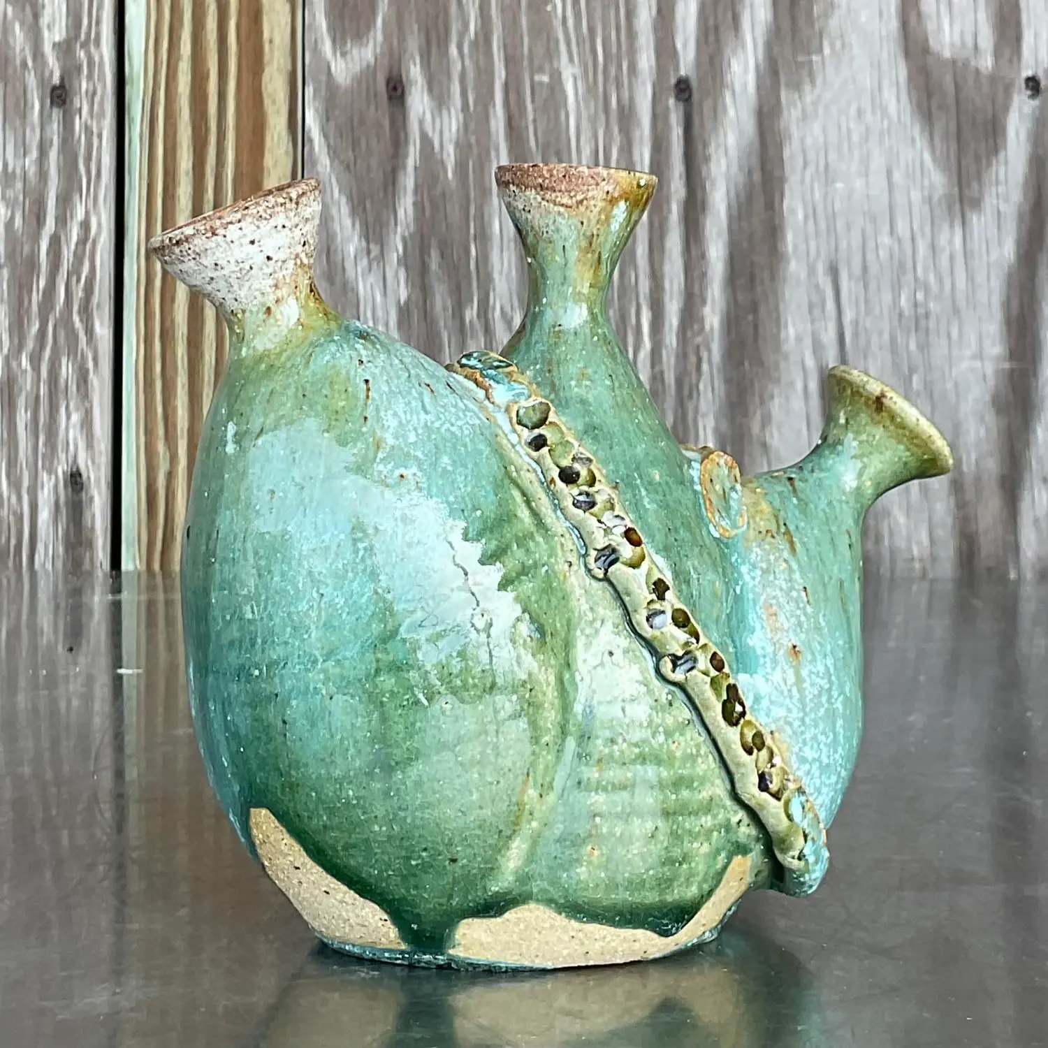 Vintage Boho Studio Pottery Vase - Detail view