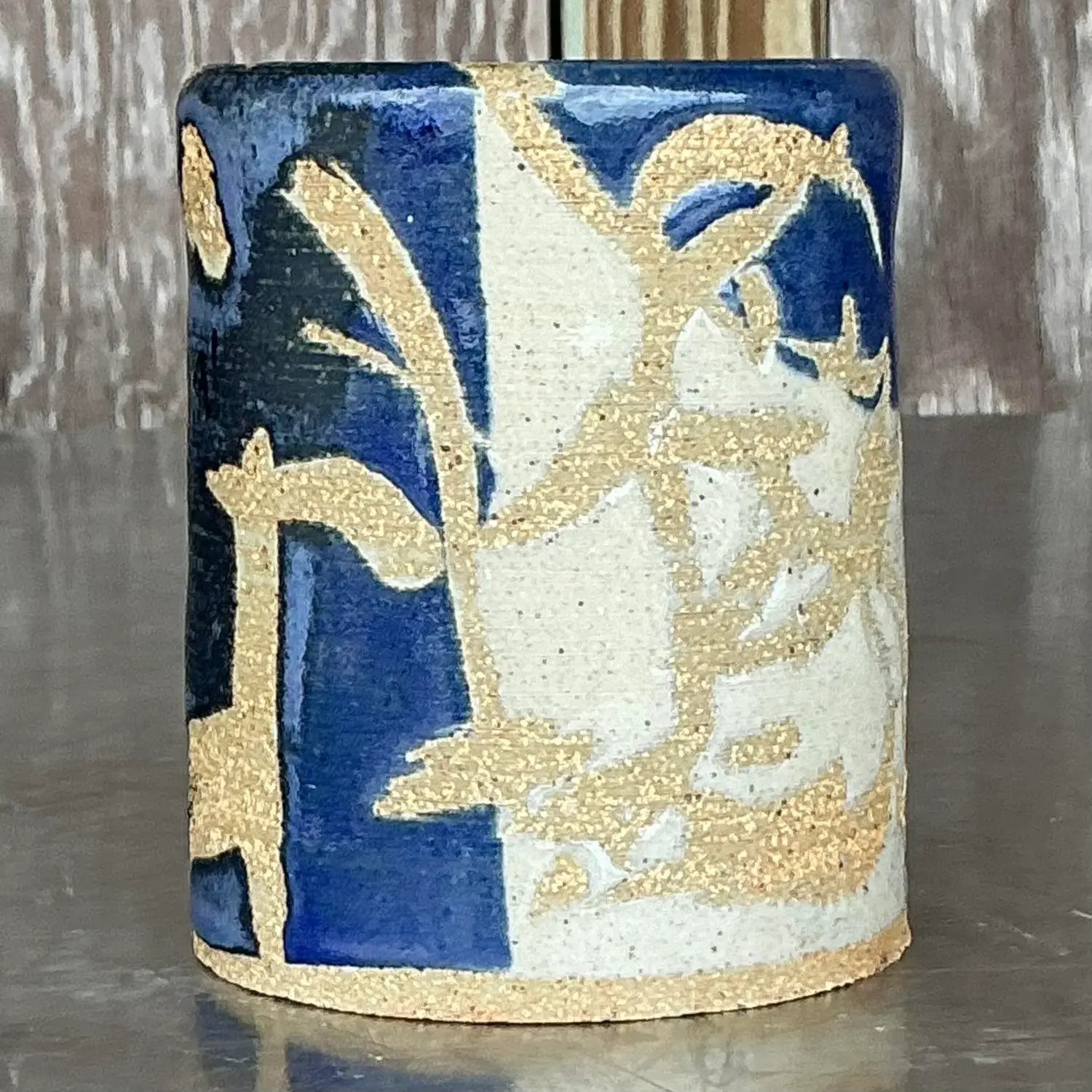 Vintage Boho Studio Pottery Vase - Side view