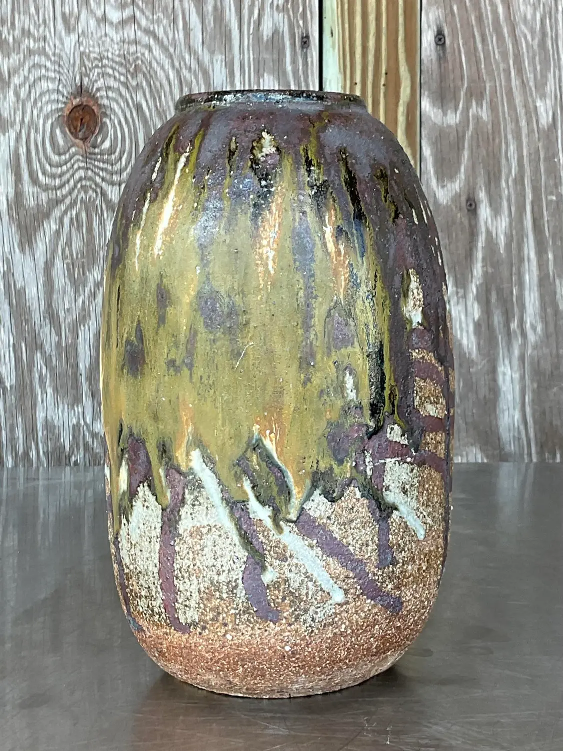 Vintage Boho Studio Pottery Vase - Detail view