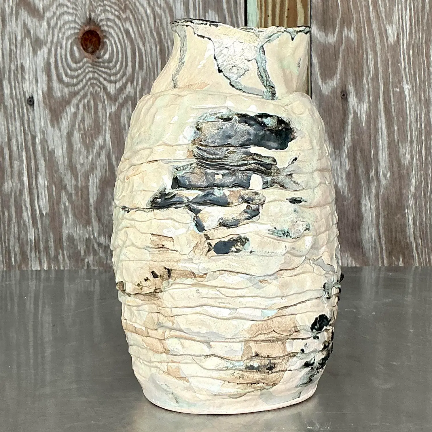 Vintage Boho Studio Pottery Vase - Detail view