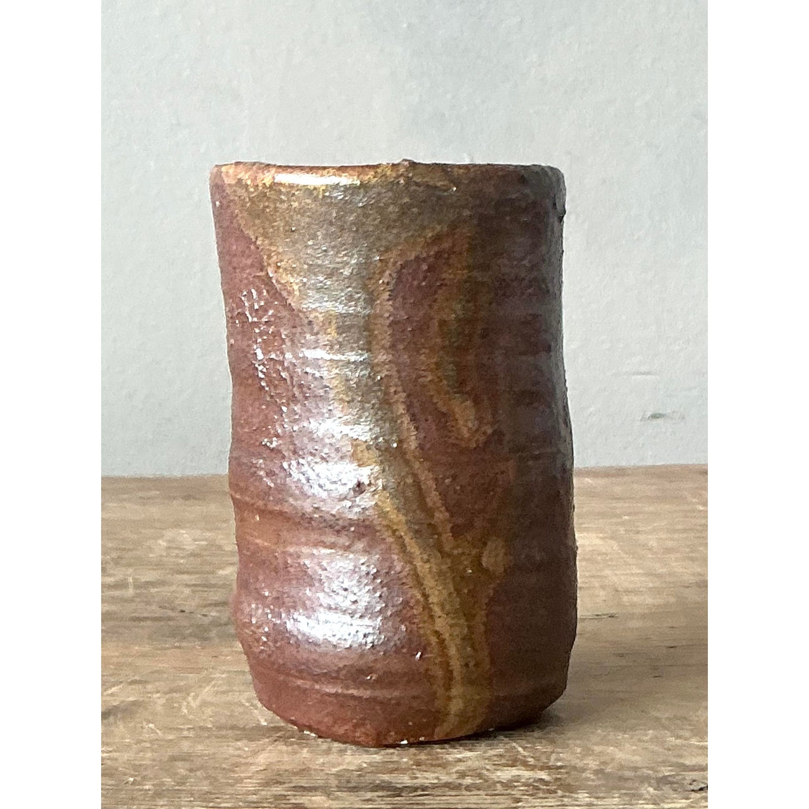 Vintage Boho Studio Pottery Vase - Top view